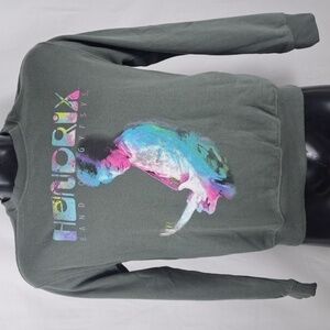 Jimi Hendrix retro 1970 tour double sided graphic grey SM rock band sweatshirt